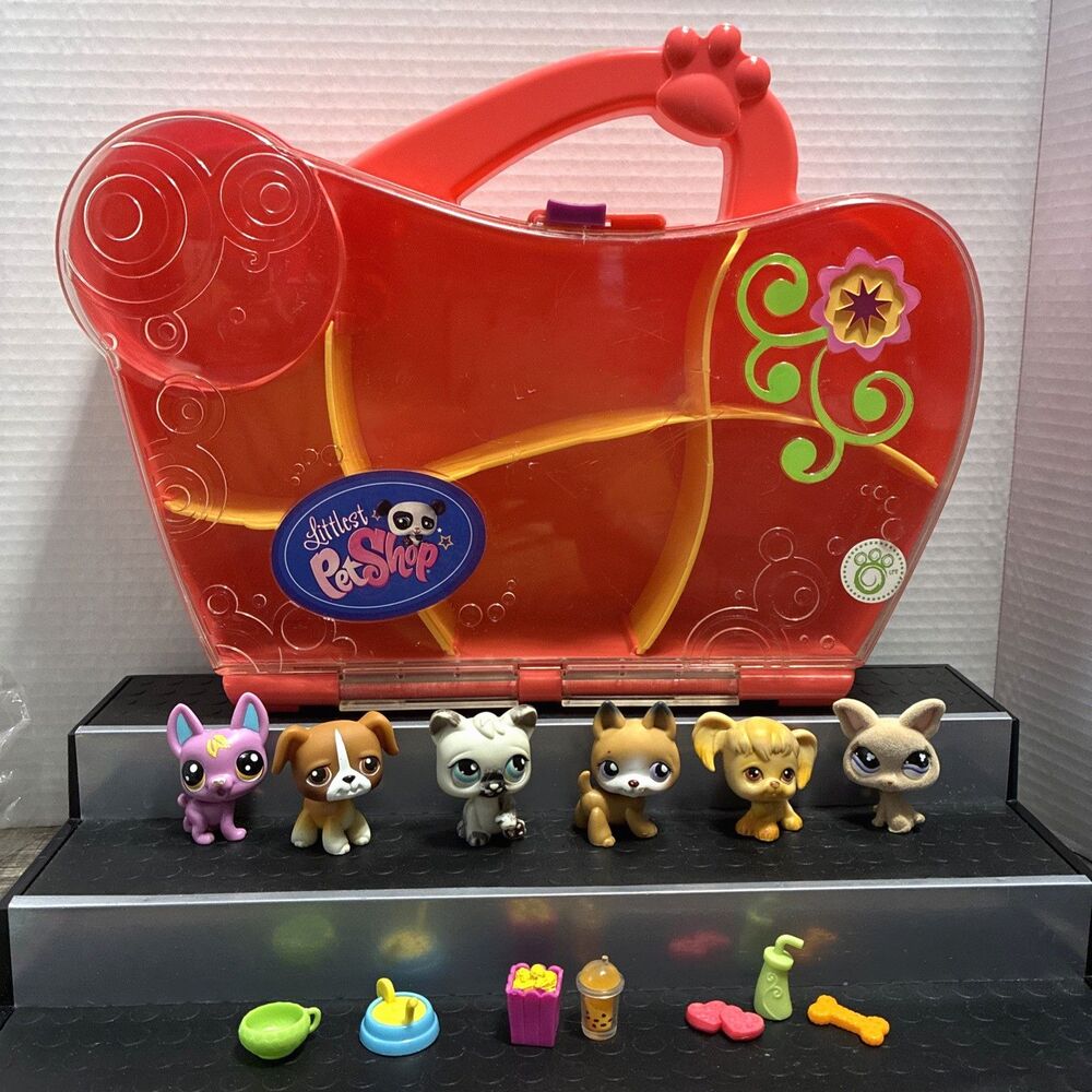 Littlest Pet Shop Carry Case + Mixed Lot Pet Figures & Accessories Authentic LPS